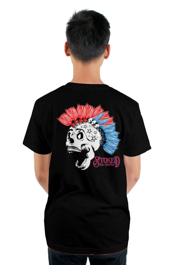 Stoked MoHawk USA tultex mens t shirt