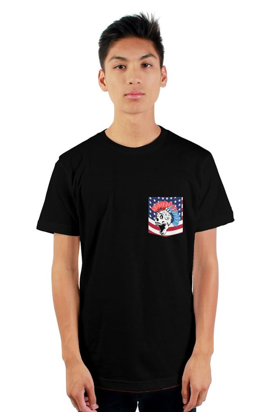 Stoked MoHawk USA tultex mens t shirt